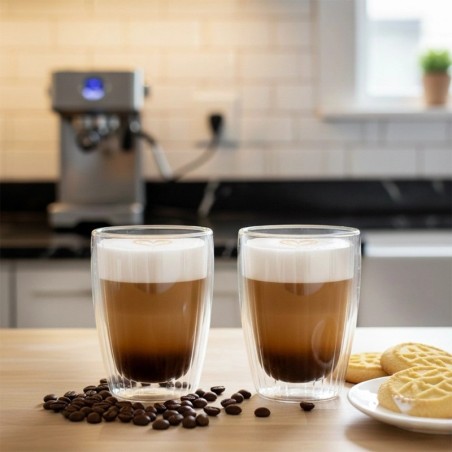 Topeltseinaga termoklaasid kohvi ja tee jaoks 350 ml 2 tk.