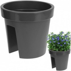 Rõdu lillepott plastikust hall 28 cm