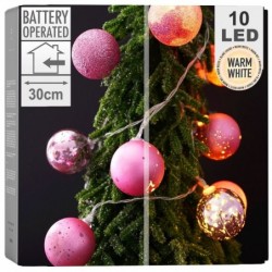 Valguspallid 10 LED roosa 4 cm