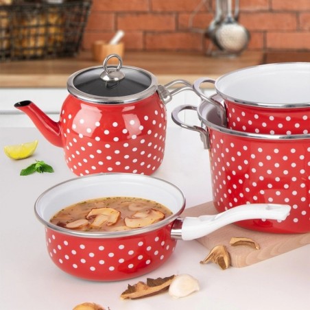 TECKA emailpott 16 cm, 950 ml