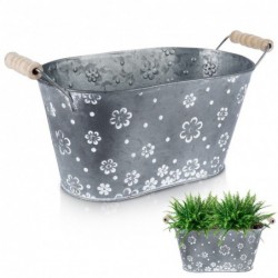 Metallist lillepoti kate, lilled, 29,5 cm