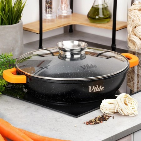 Klaaskaanega sügav graniidist pann TERRUNA AROMA 32 cm, 4, 7 liitrit