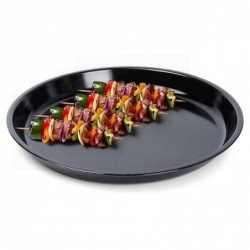 Ümmargune terasest grillpann, must, 35 cm