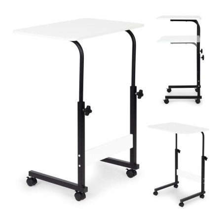Sülearvutilaud ratastel, valge/must | FreshDesign.ee