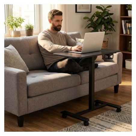 Mobiilne reguleeritava kõrgusega laud 70x48 cm sülearvutilaud kõrguse reguleerimisega 71,5–112 cm must