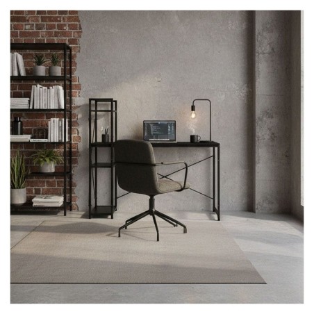 Kirjutuslaud 120x60 cm riiulitega, Loft-stiilis, must