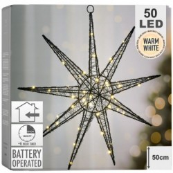 Star helendav must 50 LED rippuv 50 cm