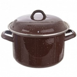 Emaileeritud kaanega pott, pruun, 18 cm, 2,5 l