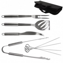 Terasest grillitarvikute komplekt karbis, 9 tk