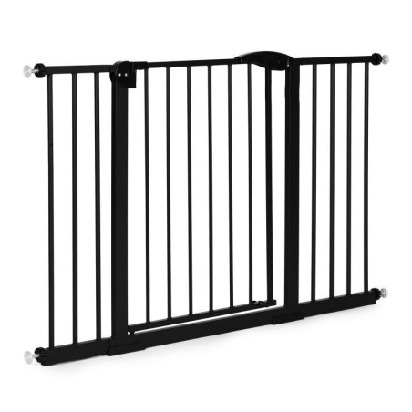 Turvavärav 74–132 cm treppidele ja ustele, terasest, lisapaneelidega, must