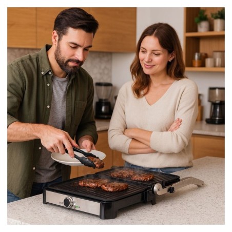 Elektriline kontaktgrill ribidega panini võileivaküpsetaja 2000W